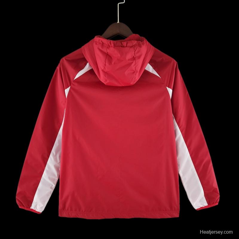 22/23 Liverpool Windbreaker Red And White