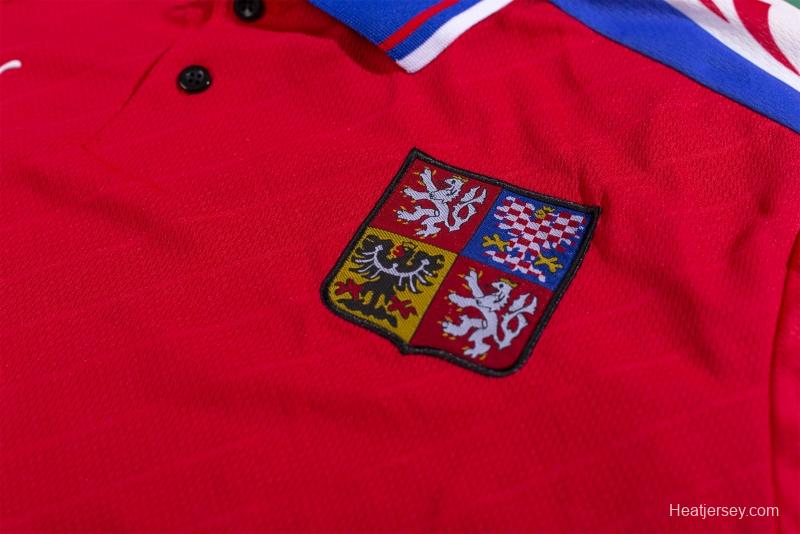 Retro 1996 Czech Republic Home Soccer Jersey