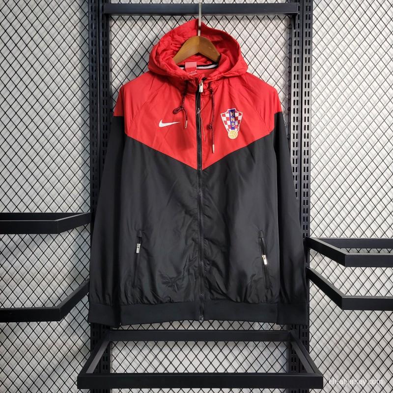 2023 Croatia Red/Black Windbreaker