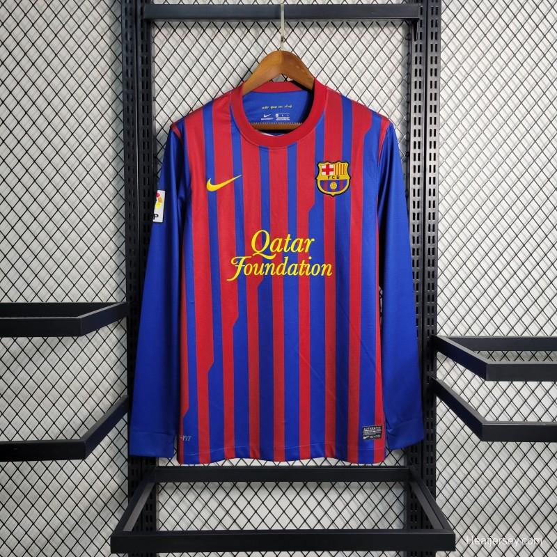 Retro Long Sleeve 11-12 Barcelona Home Soccer Jersey