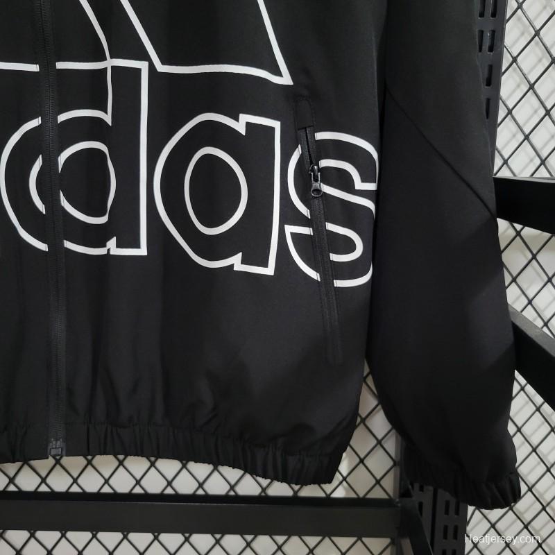 2023 Adidas Black Windbreaker