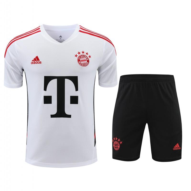 23-24 Bayern Munich White Black Short Sleeve+Shorts