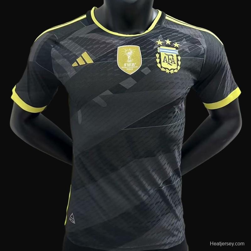 Player Version 2023 Argentina Black Special Jersey With Champion Patch