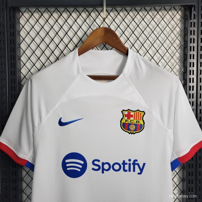 23-24 Barcelona Away White Jersey