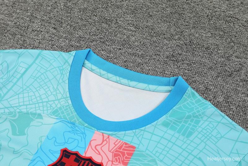 23-24  Barcelona Sky Blue Short Sleeve Jersey+Shorts