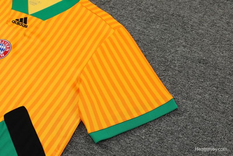 23-24 Bayern Munich Yellow Remake Icon Short Sleeve Jersey+Shorts