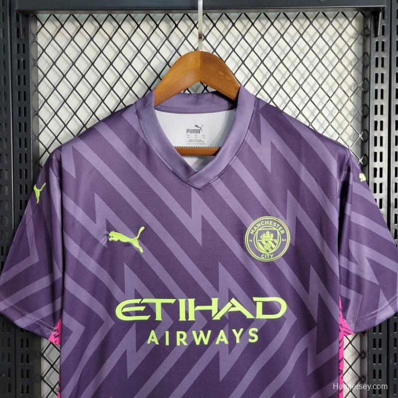 23-24 Manchester City Purple Goalkeeper  Jersey