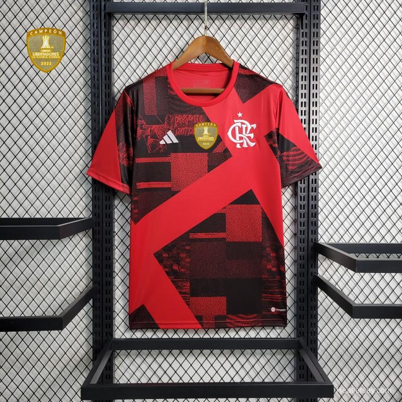 23/24 Flamengo Pre-Match Red Jersey+ All Sponsors