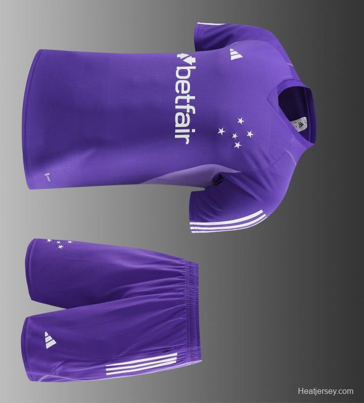 23/24 Cruzeiro Purple Short Sleeve Jersey+Shorts