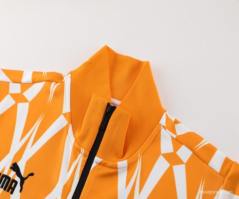 2024 Ivory Coast Orange Full Zipper Jacket+Pants