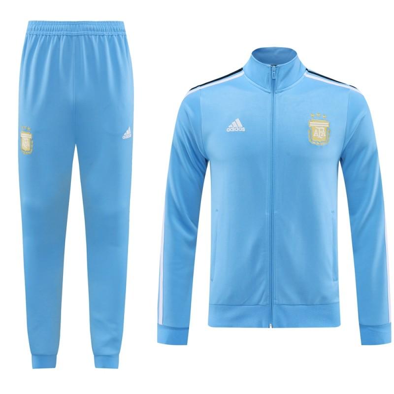 2024 Argentina Blue Full Zipper Jacket +Long Pants