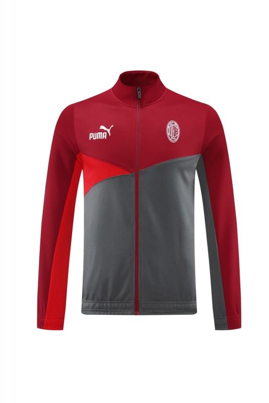 24/25 AC Milan Red/Grey Full Zipper Jacket +Long Pants