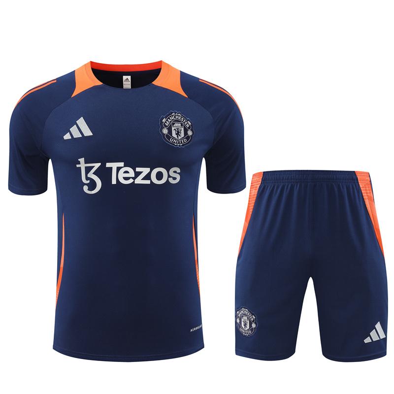 24/25 Manchester United Navy Short Sleeve Jersey+Shorts