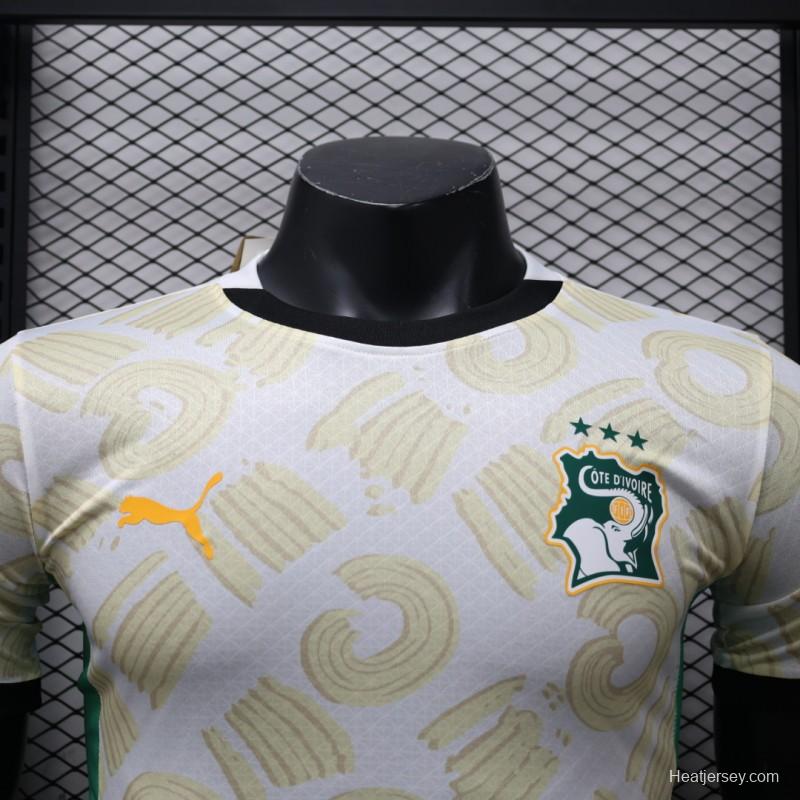 Player Version 2024 IVORY COAST Away White Jersey