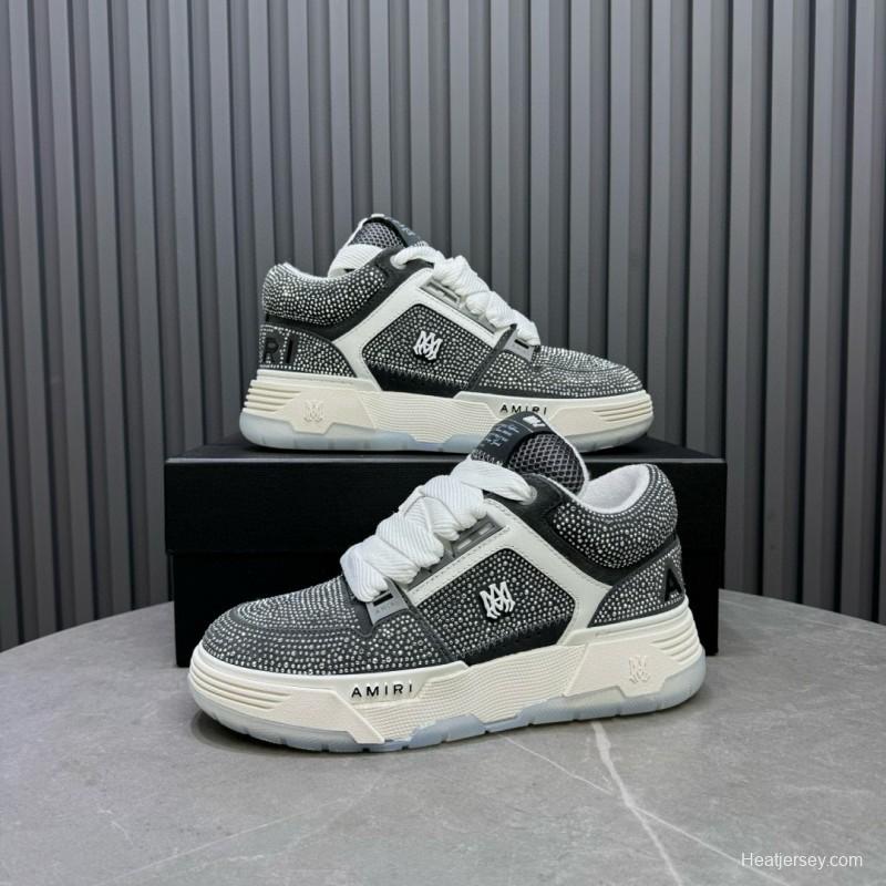 2024 Unisex Amiri Black White Leather Suede Sneaker MJ00410