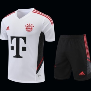 23-24 Bayern Munich White Black Short Sleeve+Shorts